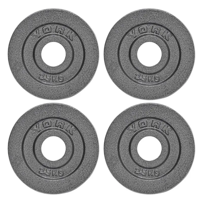 York Olympic Hammertone Cast Iron Weight Plates 4 x 2.5kg
