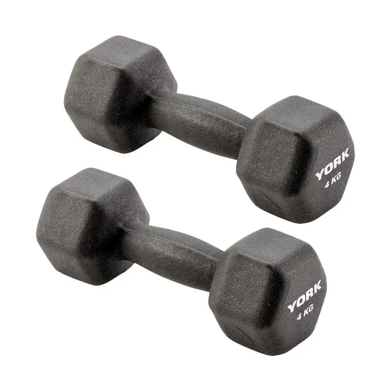 York Neoprene Hex Dumbbells 2 x 4kg