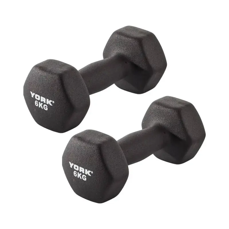 York Neoprene Hex Dumbbells 2 x 6kg