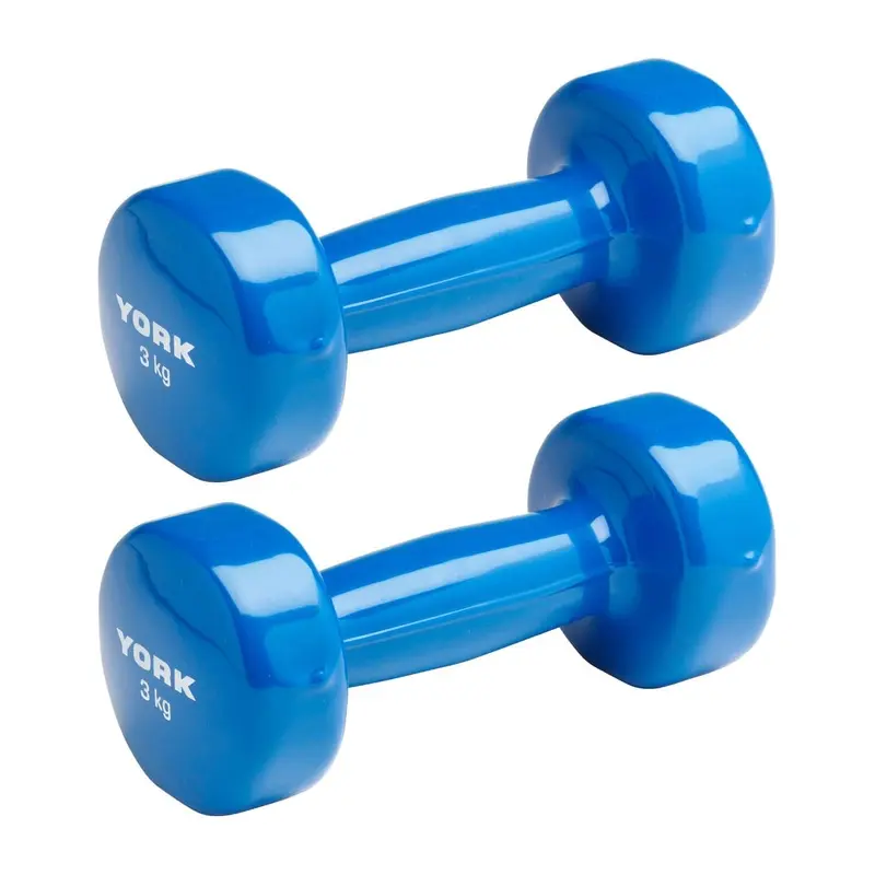 York Vinyl Dipped Dumbbells 2 x 3kg - Blue