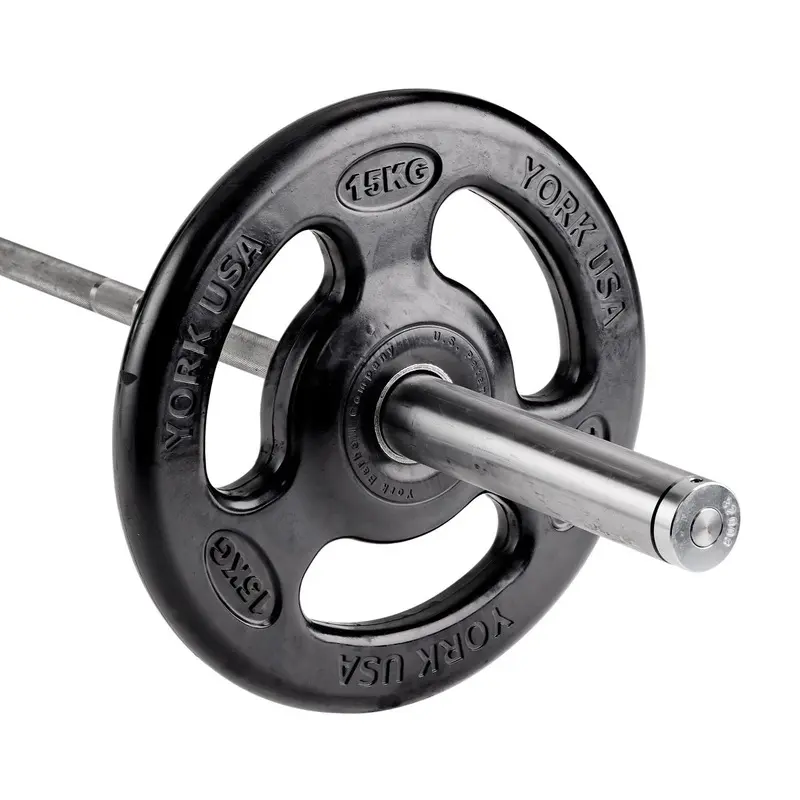 York Barbell ISO-Grip Rubber Olympic Weight Plate 1 x 15kg