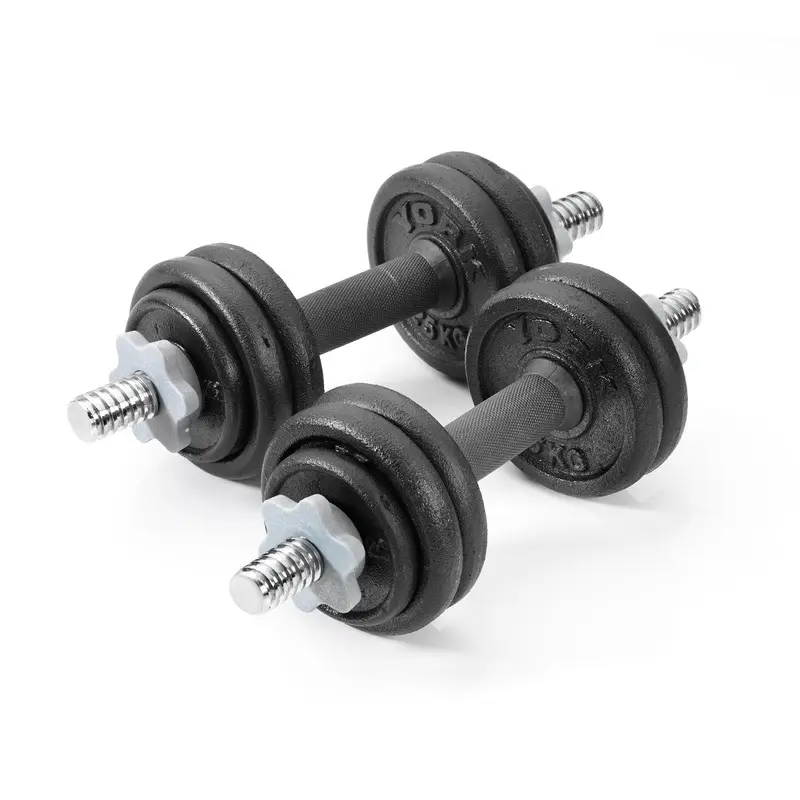 York Fitness 15kg Cast Iron Dumbbell Set