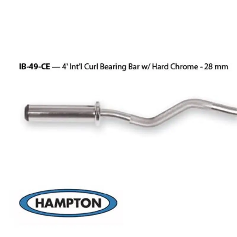 Hampton 4' International Curl Bronze Bushing Bar with Hard Chrome Finish (28 mm)