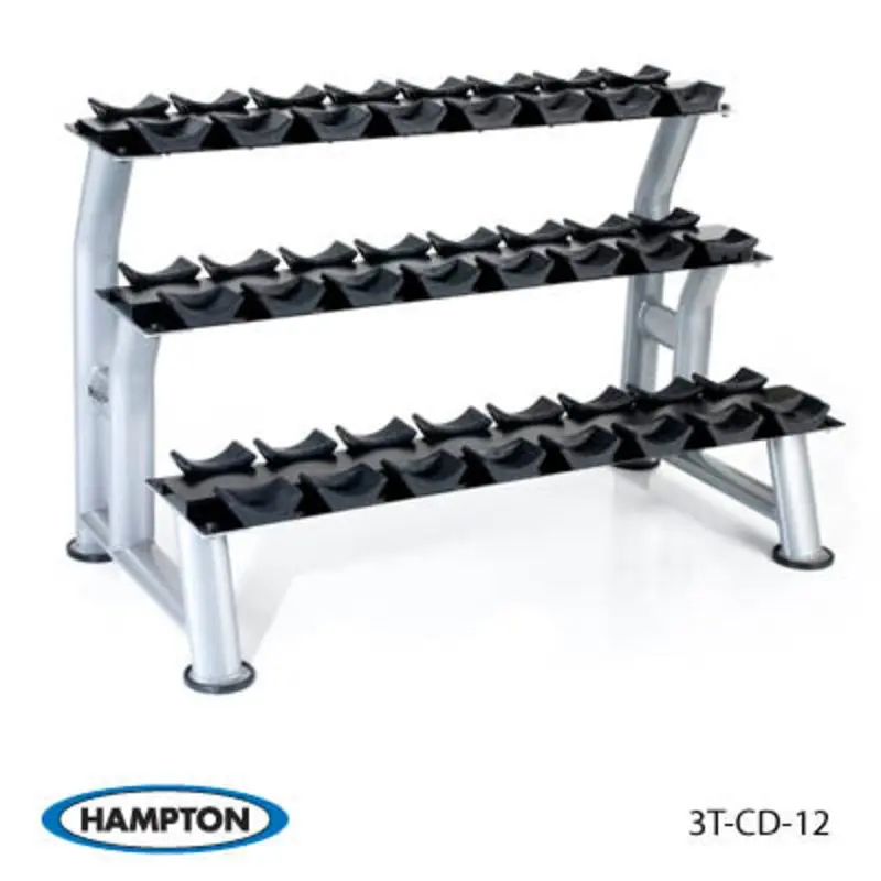 Hampton 43" 3-Tier Chrome Dumbbell Saddle Rack