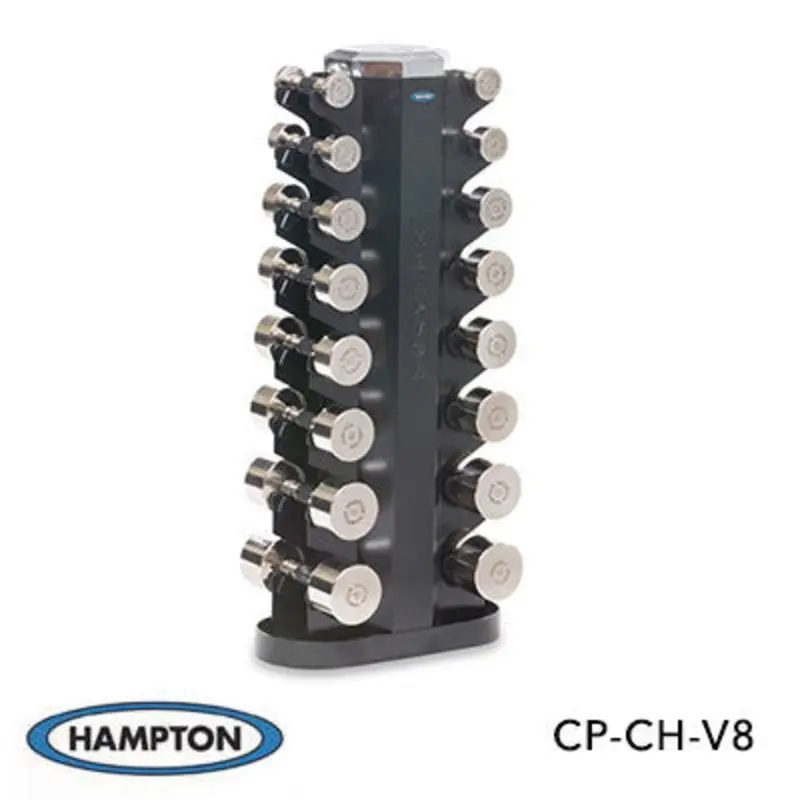 Hampton Chrome Beauty Grip 8 Pair Set, with one V-2-8 rack
