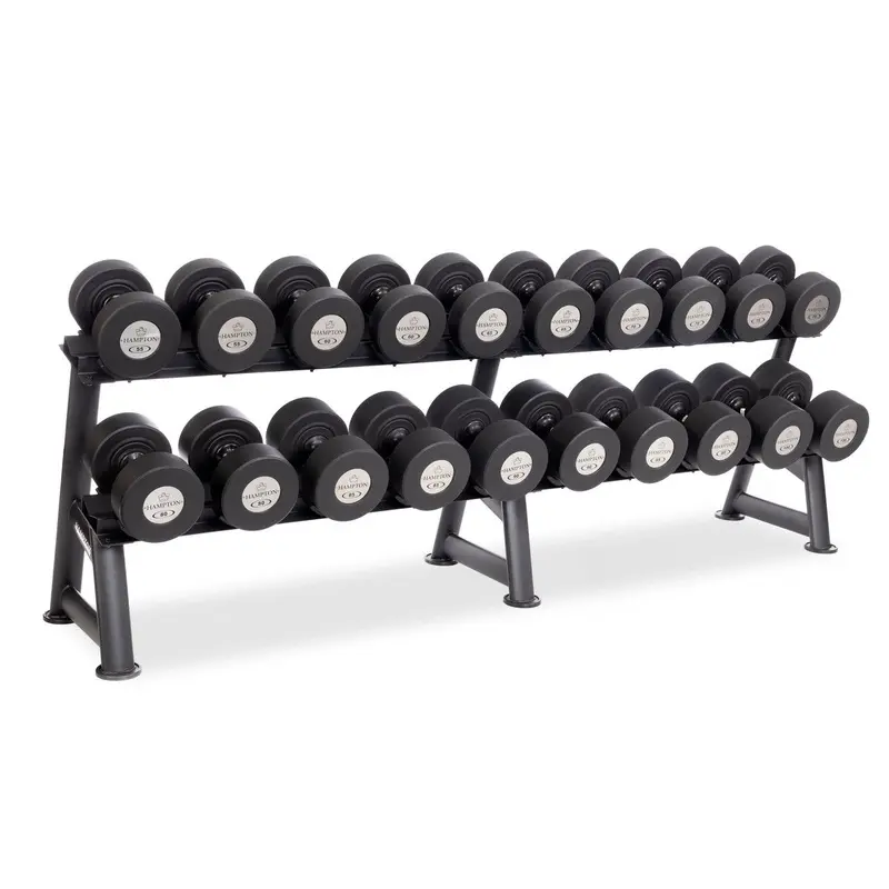 Hampton Gel-grip Urethane Dumbbells Black Set (55-100 Ibs) 10 Pairs