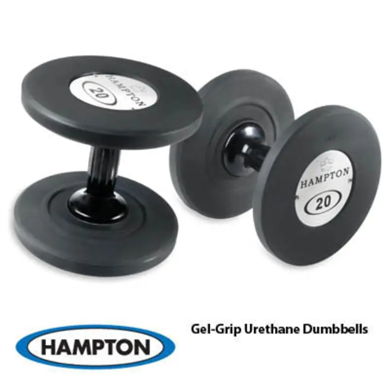 Hampton Gel-grip Urethane Dumbbells Black Sets (105-130 Ibs) 6 Pairs