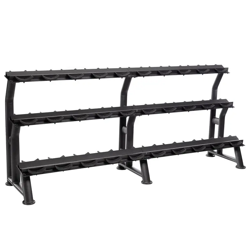 Hampton Pro-Style & Gel-Grip Racks, 3-Tier Fixed Pro-Style Dumbbell Saddle Rack