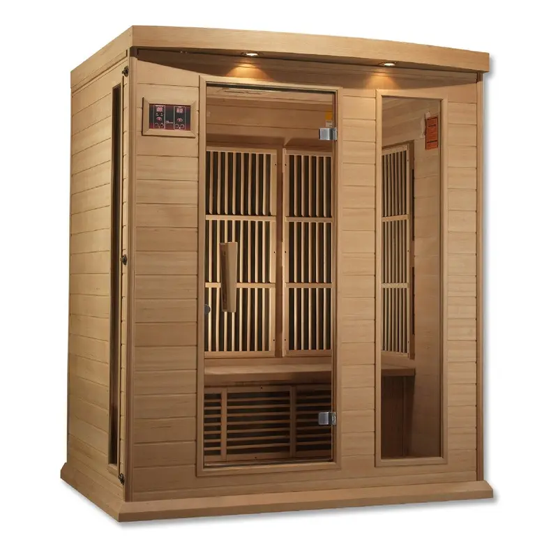 Golden Designs Maxxus 3-Person Low EMF (Under 8MG) FAR Infrared Sauna (Canadian Hemlock)