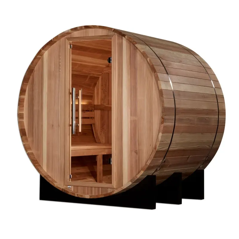 Golden Designs "St. Moritz" 2 Person Barrel Traditional Sauna -  Pacific Cedar