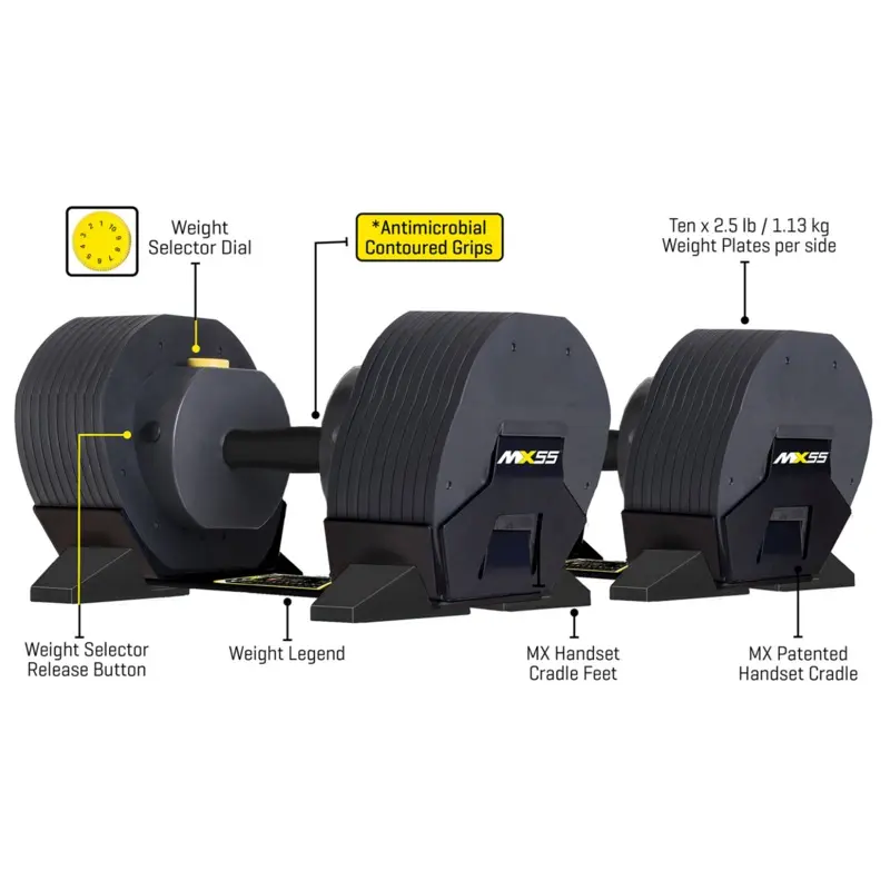 MX55 Rapid Change Adjustable Dumbbells