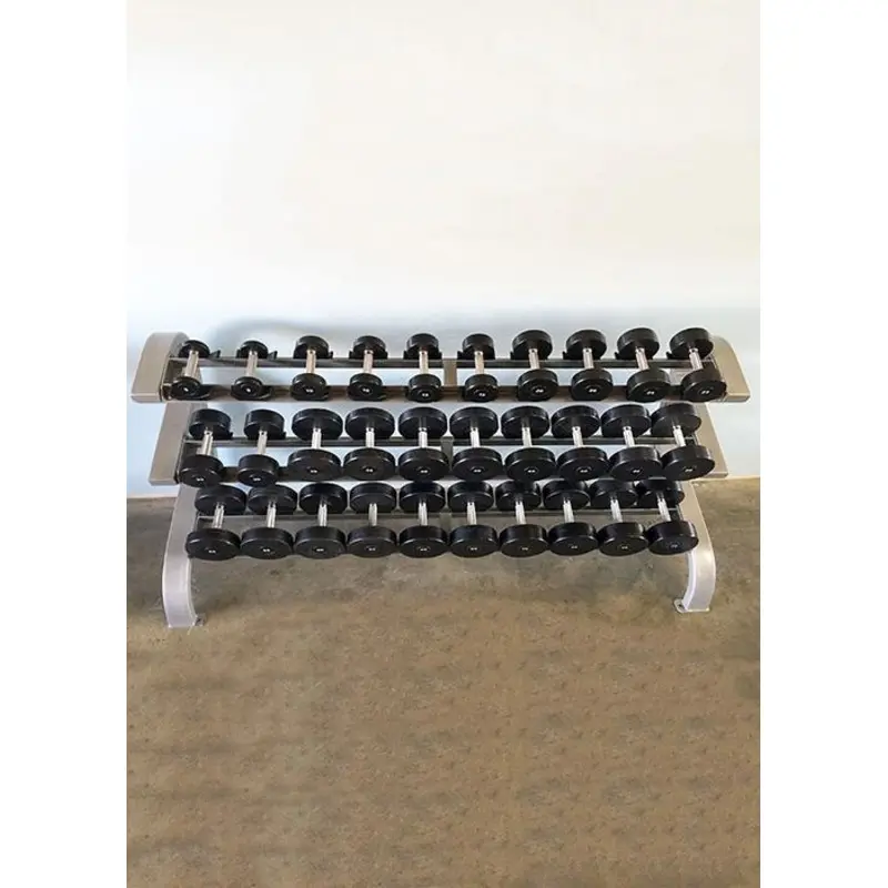 Muscle D 3 Tier Dumbbell rack with round Dumbbells