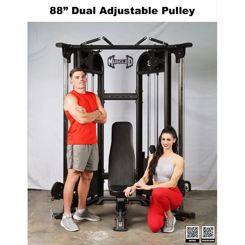 Muscle D Megatron 88" Dual Adjustable Pulley (Black)