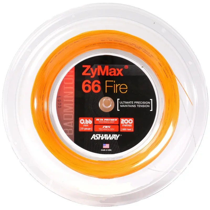 Ashaway Zymax 66 Fire Badminton String - 200m Reel