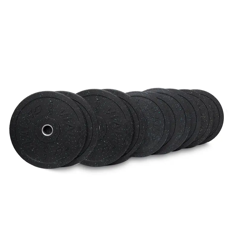 Viavito 110kg Rubber Crumb Bumper Olympic Weight Plates Set