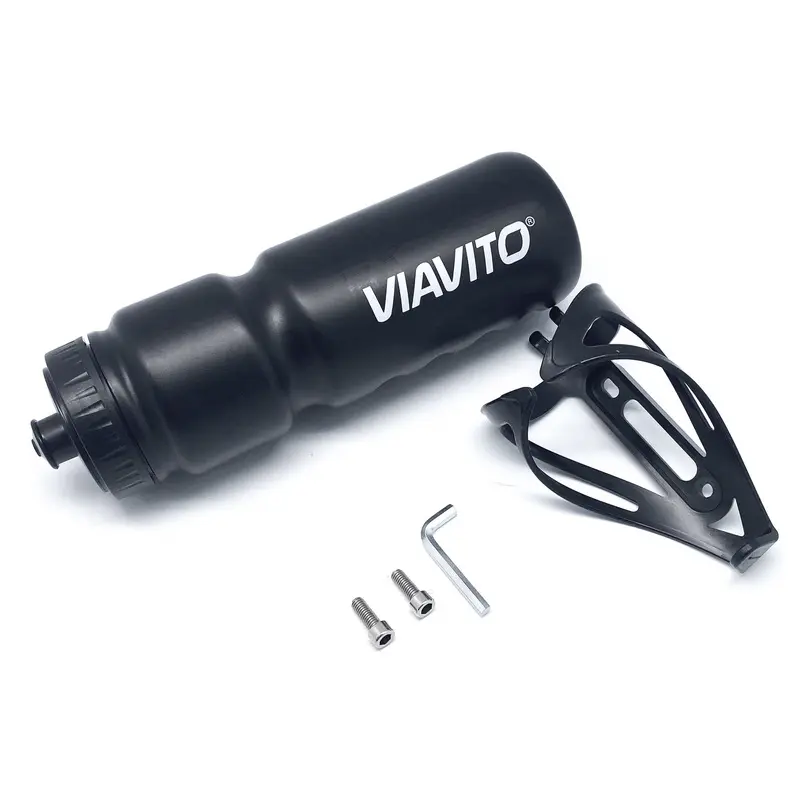 Viavito 750ml Cycling Water Bottle and Bottle Cage Set