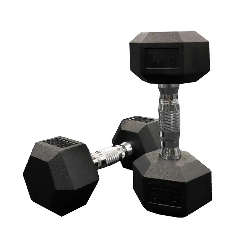Jordan 2.5kg-25kg JLC Rubber Hex Dumbbell Set - 10 Pairs