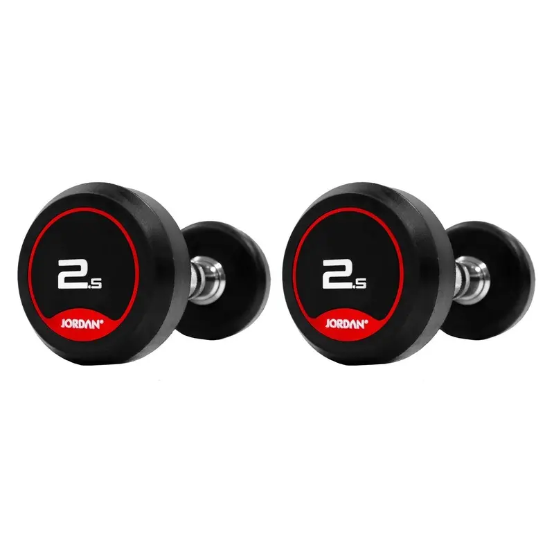 Jordan 2.5kg to 30kg Rubber Dumbbell Set - 12 Pairs