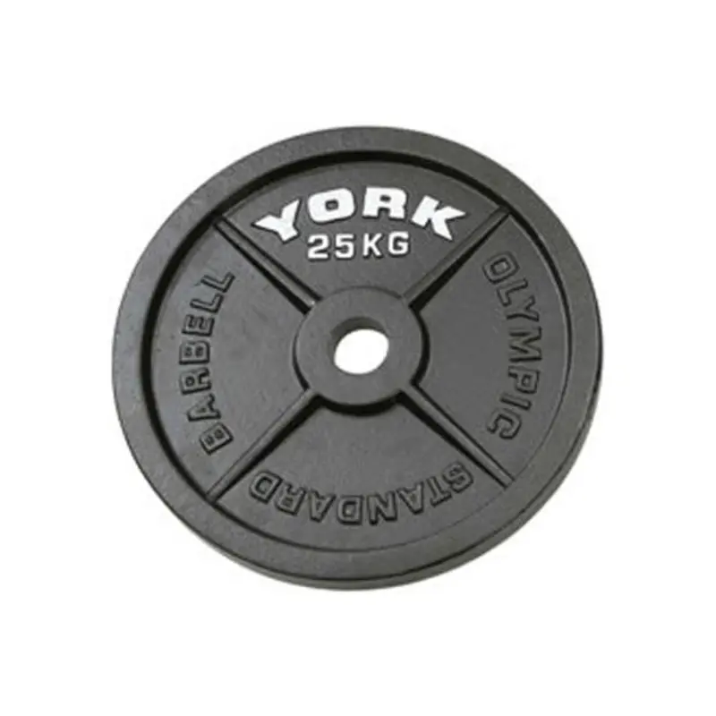 York 25kg Hammertone Cast Iron Olympic Plate