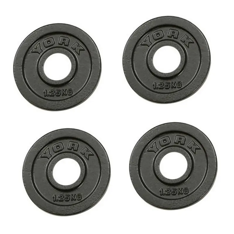 York 4x 1.25kg Hammertone Cast Iron Olympic Plates