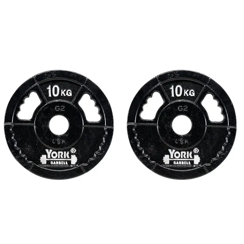 York 2 x 10kg G2 Cast Iron Olympic Weight Plates