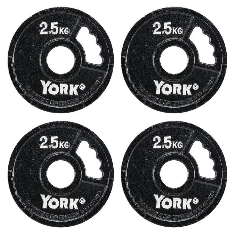 York 4 x 2.5kg G2 Cast Iron Olympic Weight Plates