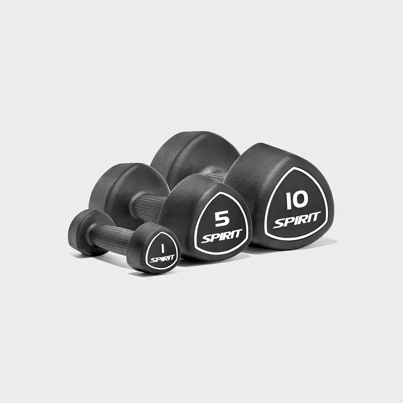 Spirit Fitness 1kg to 10kg Studio Dumbbells Set - 10 pairs