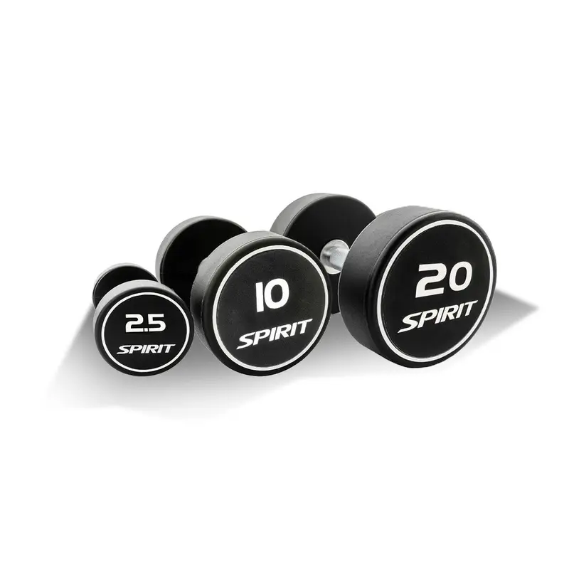 Spirit Fitness 2.5kg to 20kg Round CPU Dumbbells Set - 8 pairs