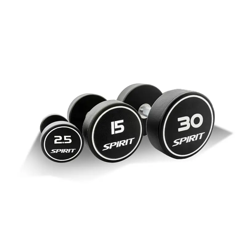 Spirit Fitness 2.5kg to 30kg Round CPU Dumbbells Set - 12 pairs