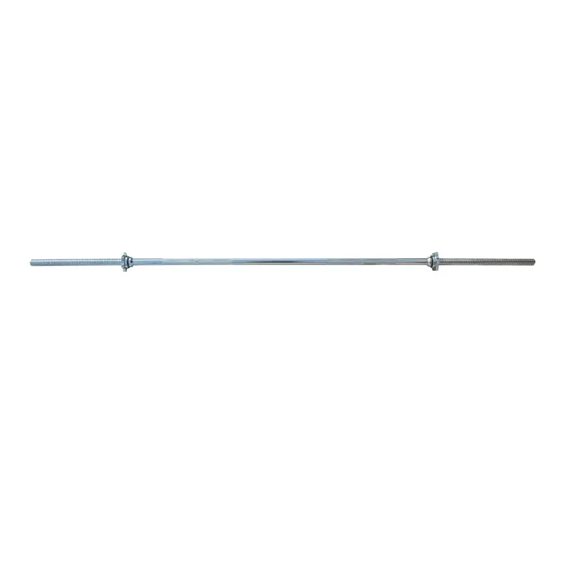 Fuel Fitness 5ft Standard Chrome Barbell Bar with Spinlock Collars