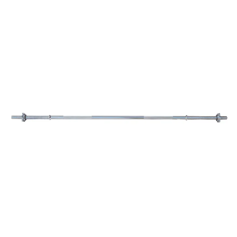 Fuel Fitness 6ft Standard Chrome Barbell Bar with Spinlock Collars