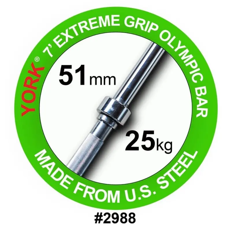 York Barbell 7' Extreme Grip Olympic Bar