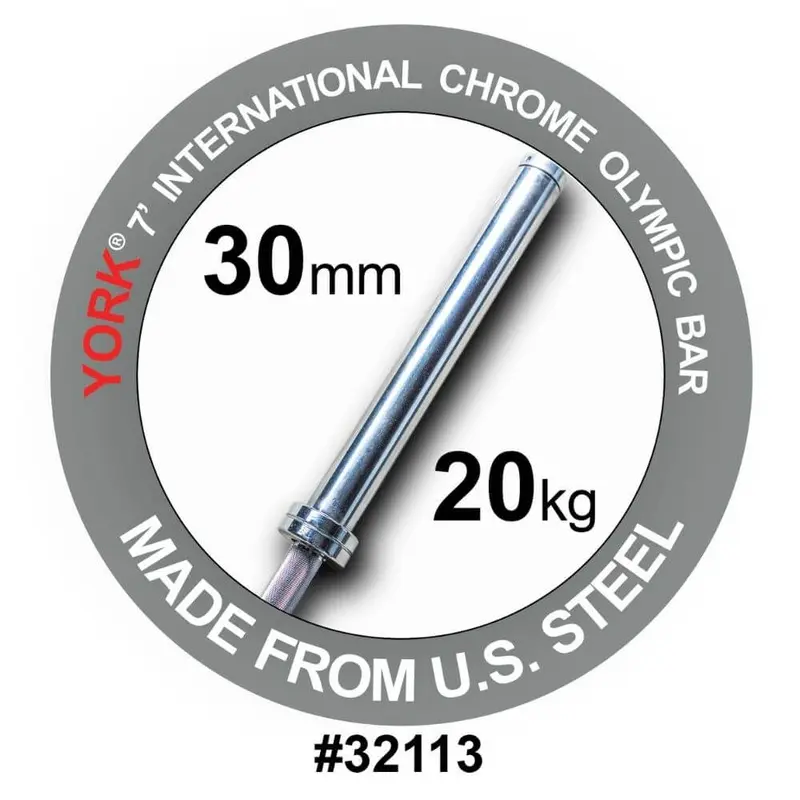 York Barbell 7' North American 1500lb Chrome Olympic Bar