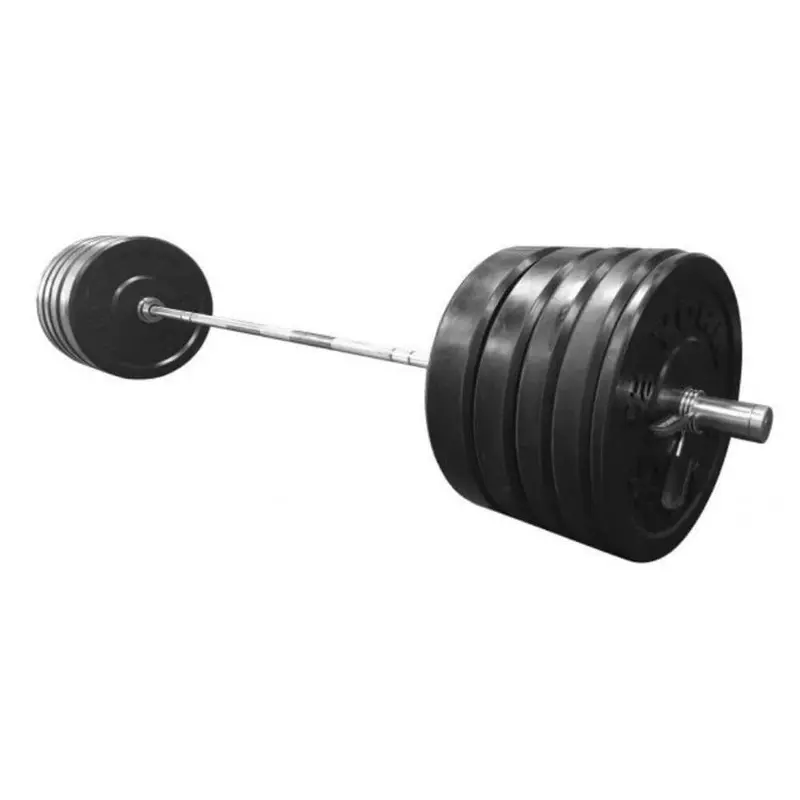 York Barbell USA Black Rubber Bumper Plate & Barbell Sets