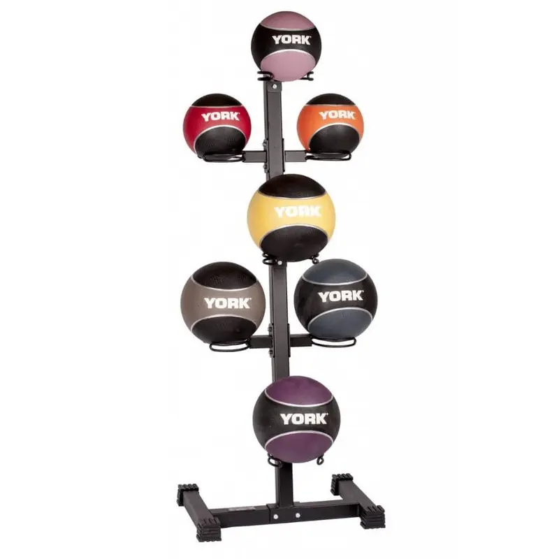 York Barbell 7-Ball Vertical Medicine Ball Storage Rack