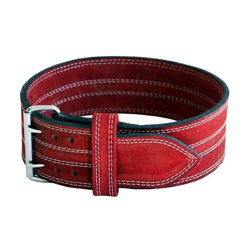 Ader Leather Power Lifting Weight Belt- 4" Red
