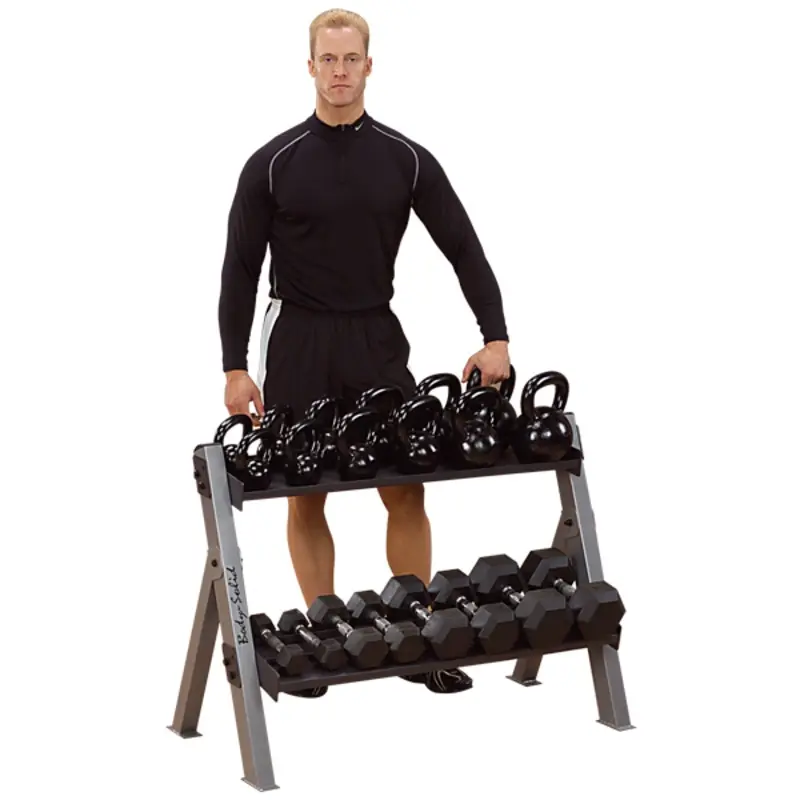 Body Solid Dumbbell/Kettlebell Rack Reversible GDKR100