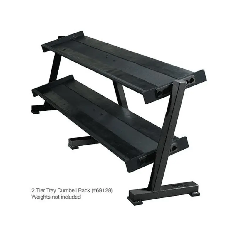 York Barbell Two-Tier Dumbbell Tray Rack -Black 69128