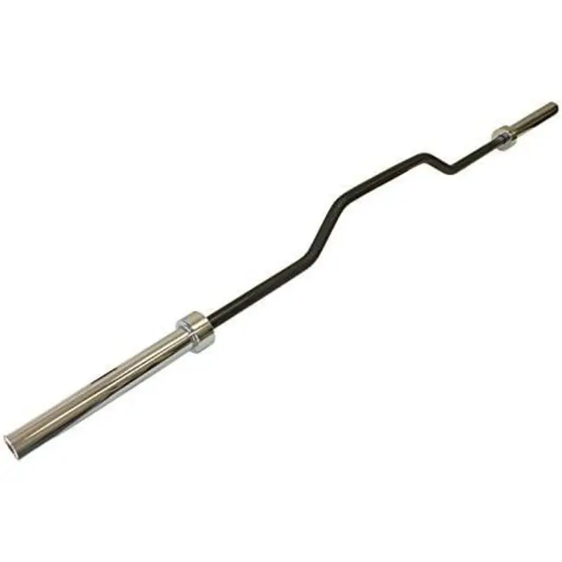 Ader Olympic 7' Black Cambered Bar With Chrome Sleeves