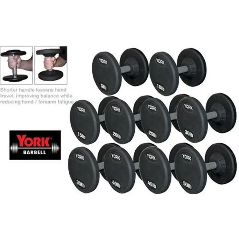 York Barbell Pro Style Rubber Encased Dumbbells (PAIRS)