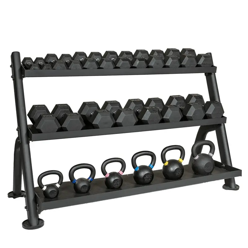 SMW Strength 3 Tier Adjustable Tray Dumbbell/Kettlebell Rack