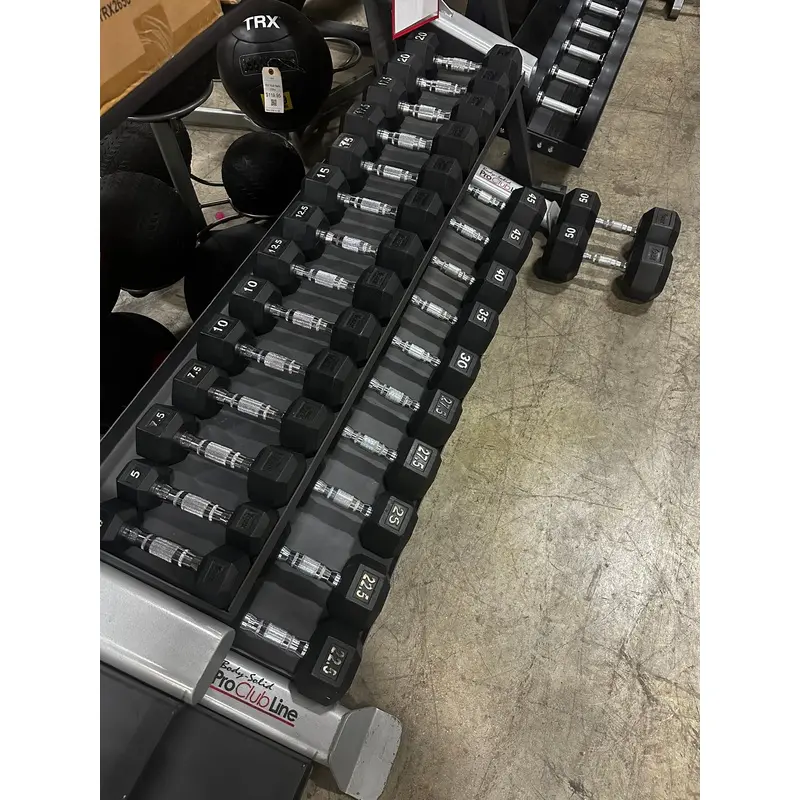 Used Rubber Hex Dumbbells