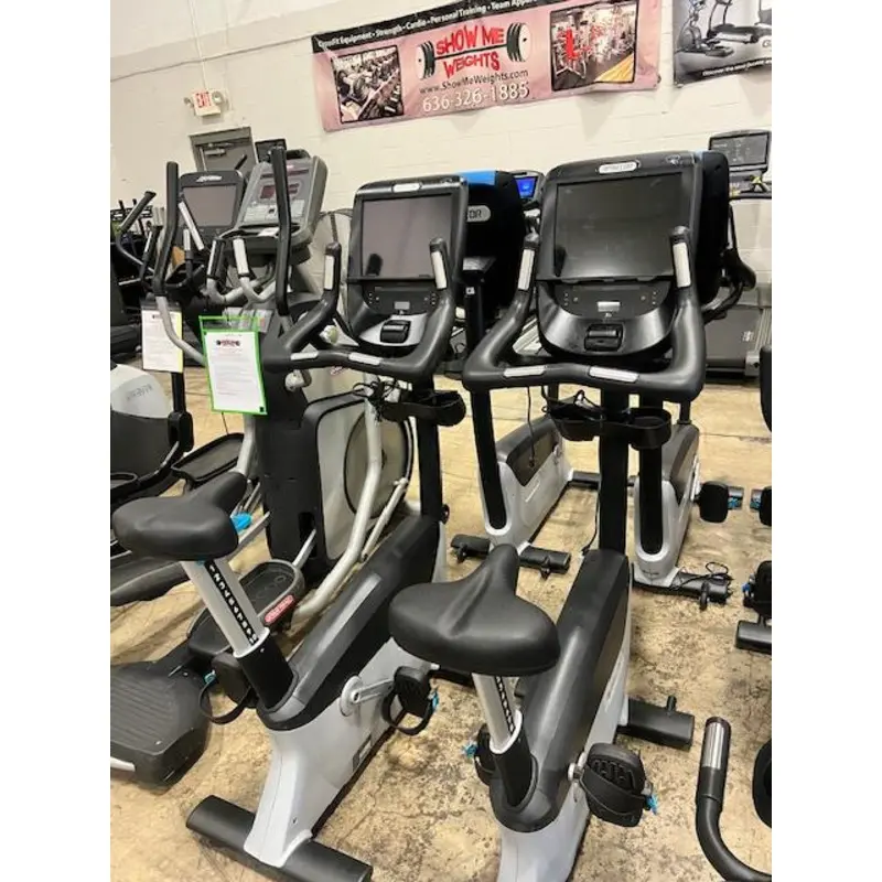 Precor UBK 885 Upright Bike with P82 touchscreen console-USED