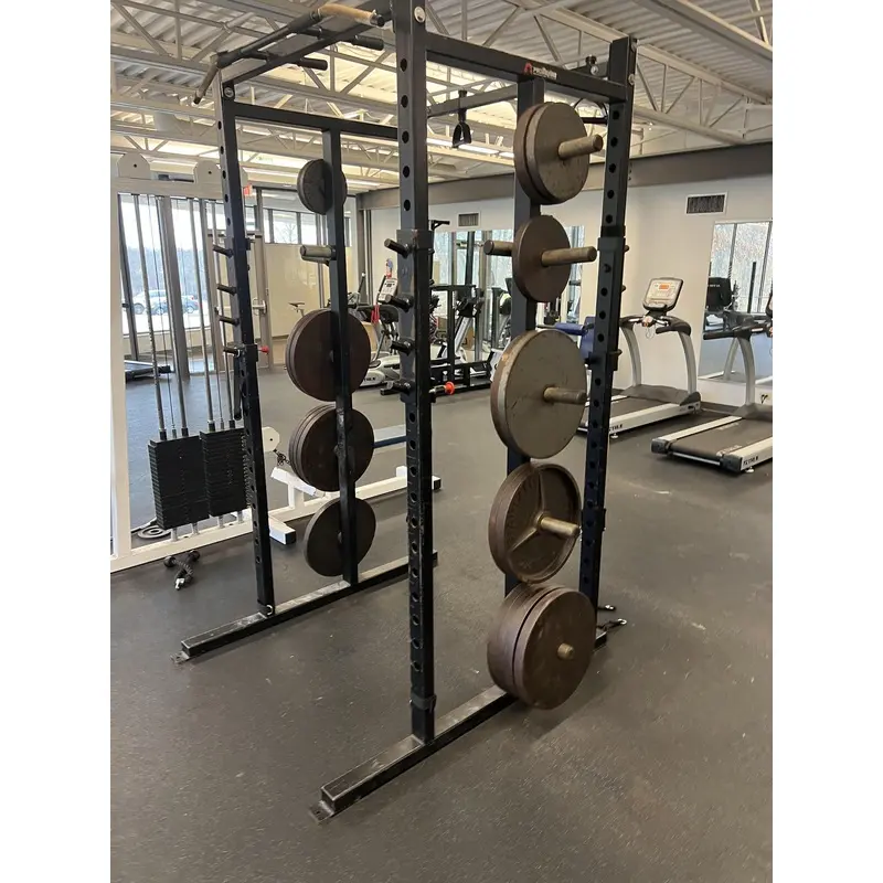 ProMaxima Double Half Rack with Plate Storage Black Frame-USED