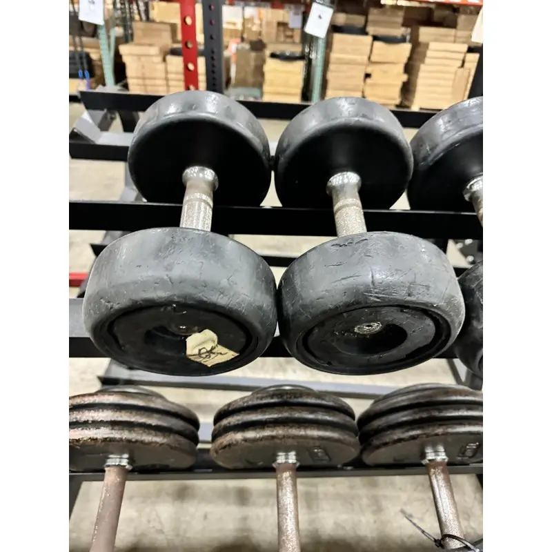 Round Rubber Dumbbells - USED