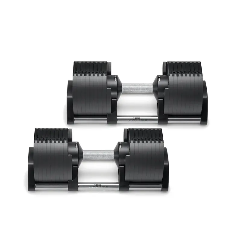 Nuobell 5-80 lb Adjustable Dumbbell Set w/ Cradles (Matte Black)