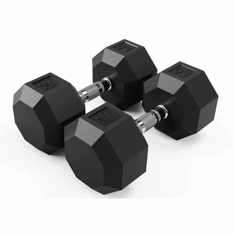 Troy Barbell VTX 8-Sided Rubber Encased Dumbbell 65lb