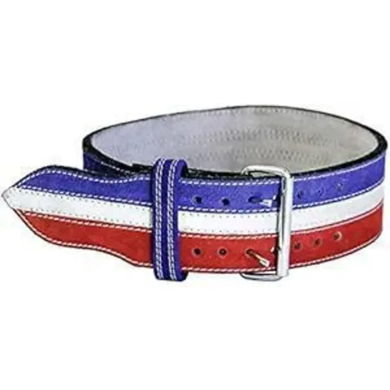 Ader Leather Power Lifting Weight Belt- 4" Red, White, Blue