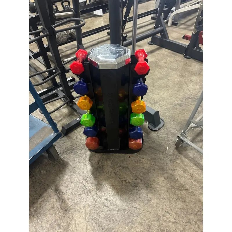 Hampton Jelly Urethane Aerobic Dumbbell Set 8 Pair with Rack-USED