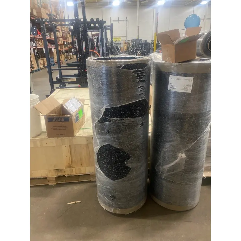 Regupol Aktivpro Rolled Rubber 4' x 49' Rolls 3/8" Thick Gray Hound Fleck